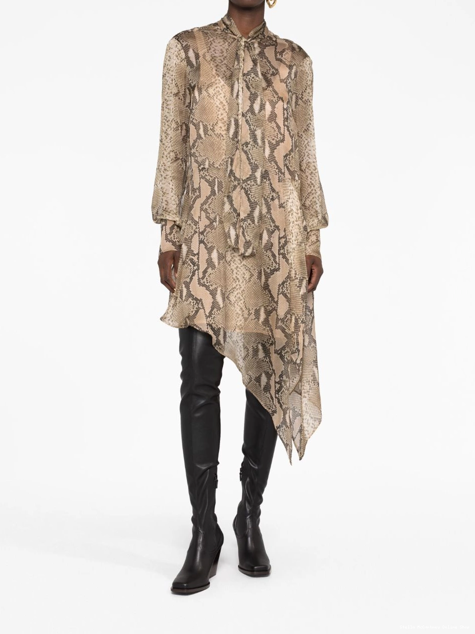 Cheap Women python-print dress Stella McCartney silk-chiffon midi 0731